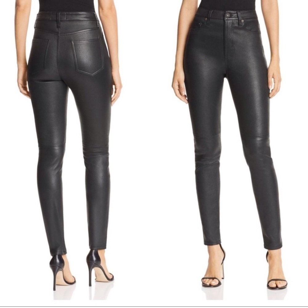 Equipment skinny leather pants women’s 29 black lamb EUC no flaws